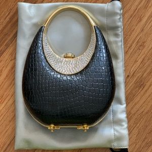 Vintage Letty Black And Gold Clutch
